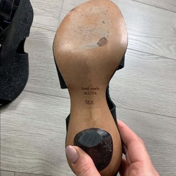 CYDWOQ Boomerang Hand Made Lagenlook Leather Open Toe Heels - Picture 13 of 15